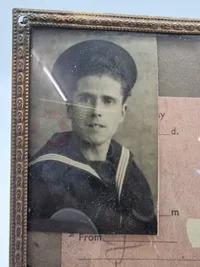 Originalt telegram sendt til falden sømands forældre HMS. Hood