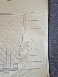 Original undervisningsplakat for Fænghætteskrue M/40S