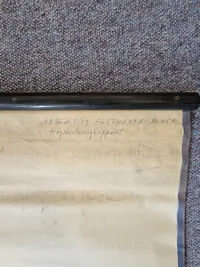 Original undervisningsplakat for højderetningsapperat for feltkanon