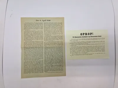 Oprob og skrivelse omhandlende 9 april 1940