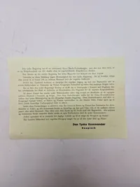 Oprob og skrivelse omhandlende 9 april 1940