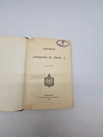 Krigsminifteriets
Kundgørelser for Hæren. A.
1909.