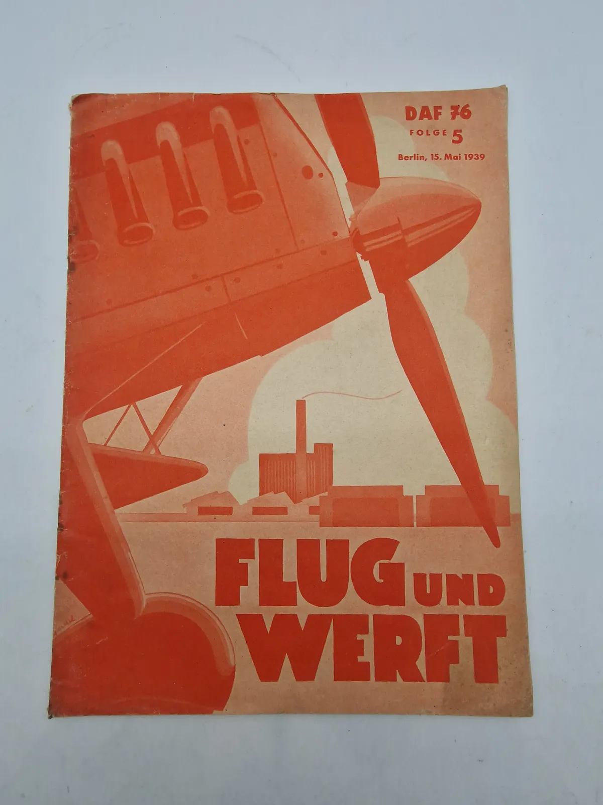 Originalt tysk ww2 blad “Flug Und Werft”