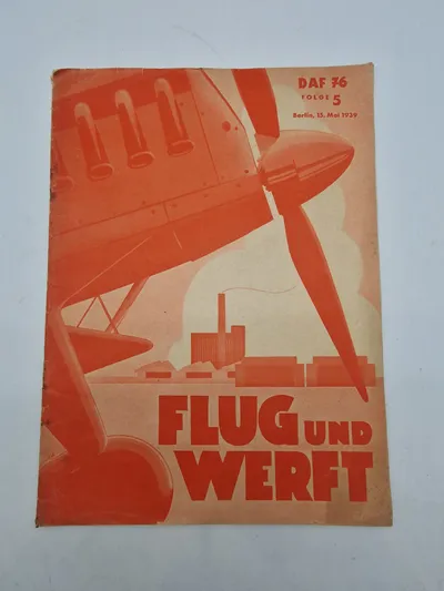 Originalt tysk ww2 blad “Flug Und Werft”