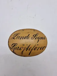 Originalt skilt - Lunde sogn sprøjtefører