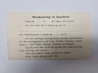 Original evakueringsseddel fra ww2 (Ubrugt)
