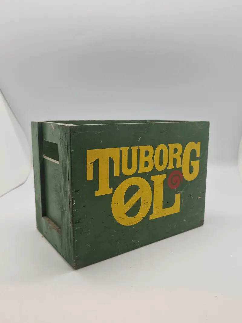 Original Tuborg øl reklame kasse med plads til 6 flaskeøl