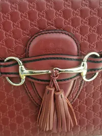 Original Gucci Rød Microguccissima Læder Medium Emily Chain Skuldertaske