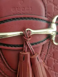 Original Gucci Rød Microguccissima Læder Medium Emily Chain Skuldertaske