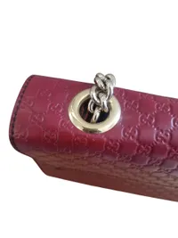Original Gucci Rød Microguccissima Læder Medium Emily Chain Skuldertaske