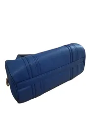 Original MCM Grained Calfskin Studded Heritage Barrel Bag – Blå & MCM Walter Continental Pung i Læder