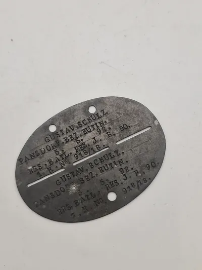 Originalt tysk  ww1 erkennungsmarke