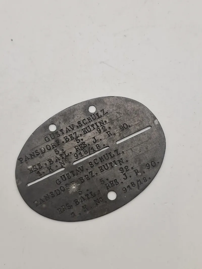 Originalt tysk  ww1 erkennungsmarke