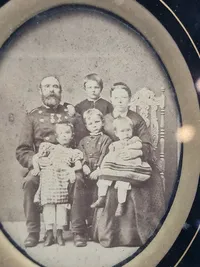Originalt soldaterfoto fra 1860 med 1848-50 veteran  (familiefoto)