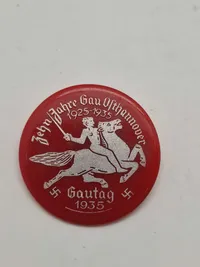 Originalt Gau-mærke der markerer 10-års jubilæet for Gau Osthannover (1925-1935) og Gautag i 1935
