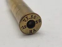 Original 8X58RD eksercerpatron for gevær 89. Stemplet 1938 og Hærens Arsenal