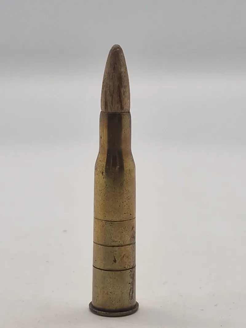 Original 8X58RD eksercerpatron for gevær 89. Stemplet 1938 og Hærens Arsenal