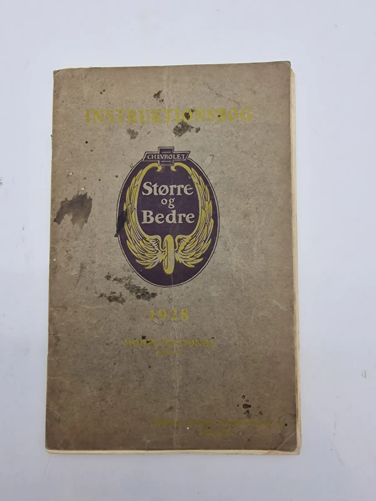 Ældre Chevrolet instruktionsbog 1928