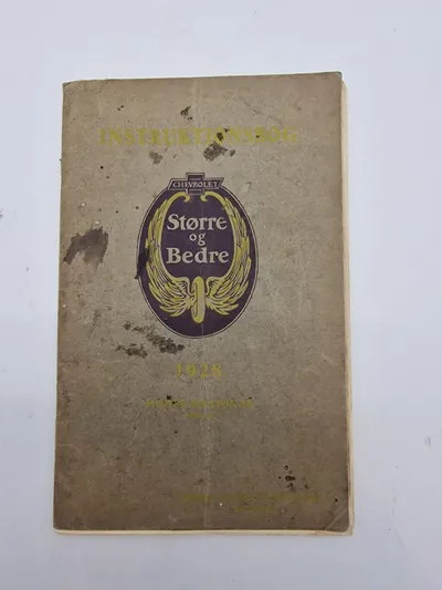 Ældre Chevrolet instruktionsbog 1928
