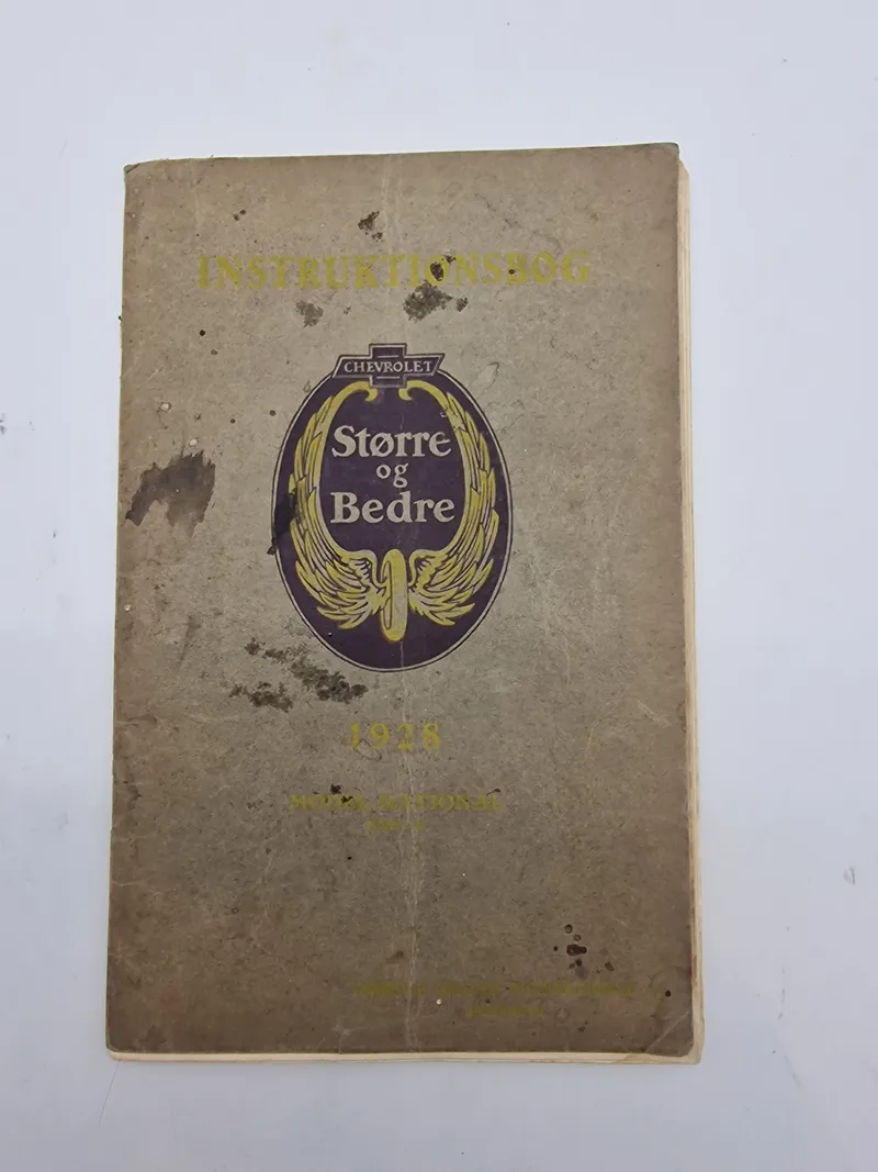 Ældre Chevrolet instruktionsbog 1928