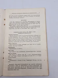 Ældre Chevrolet instruktionsbog 1928
