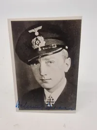 Signerede Kriegsmarine fotos. Fotos efterkrigs, signaturer er originale