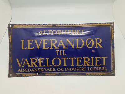 Originalt emaljeskilt i god størrelse