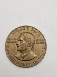 Original Hitler's Dank – Für den Dienst am Volke" medalje, som blev givet til frivillige i den første Vinterhjælpskampagne i Syd Hannover i 1933-34.