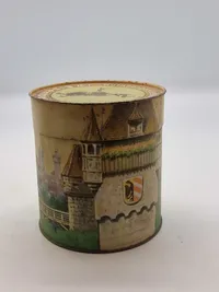 blikdåse fra J.W. Eisenbeiss u. Co., en tidligere Nürnberger Lebkuchenfabrik (Nürnberg Lebkuchenfabrik).