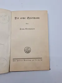 Original ww2 bog - Der arme Spielmann
Von
Franz Grillparzer, godt stemplet