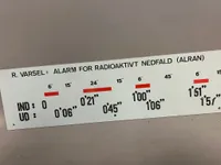 Skilt med radioaktive målinger CF