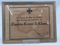 Original Tildelingbevis Jernkorset 2 klasse ww1 givet til Dansker