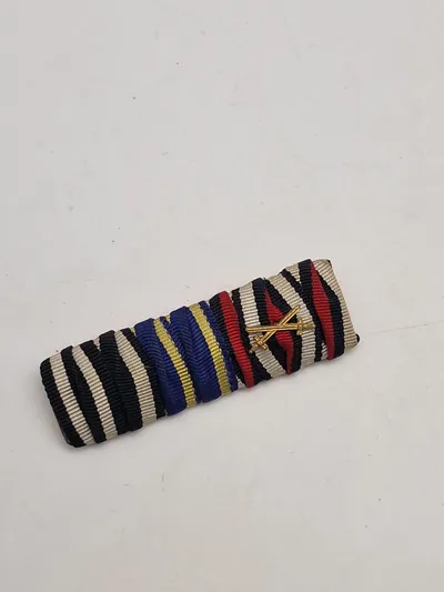 Original Bandspange Feldspange WW1 - 3 Auszeichnungen EK2 1914, Braunschweig Kriegsverdienstkreuz und Ehrenkreuz des Weltkrieges