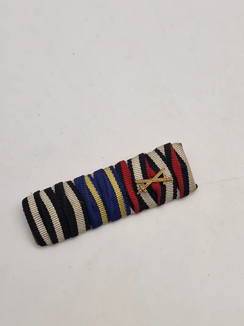 Original Bandspange Feldspange WW1 - 3 Auszeichnungen EK2 1914, Braunschweig Kriegsverdienstkreuz und Ehrenkreuz des Weltkrieges