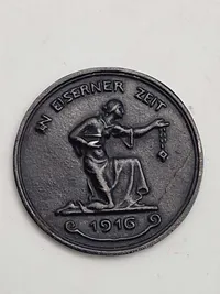 Original tysk “Gold Für Eisen” token/medalje - ww1