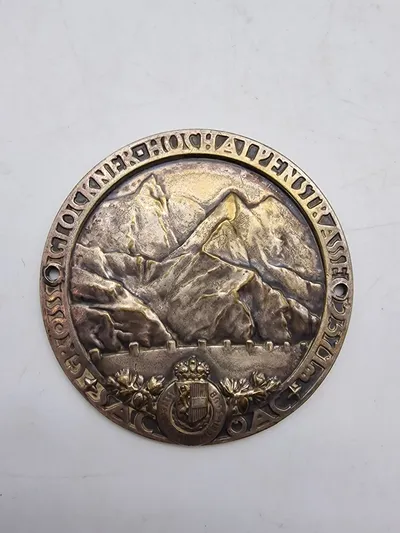 Original Bronze Dashboard Badge of the Salzburger Automobile Club Circa 1935 Germany