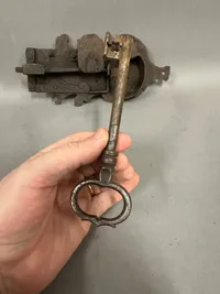 Original 17 tals portlås med nøgle, virker