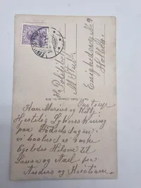 Originalt postkort med motiv af Dybbøl mølle efter stormen