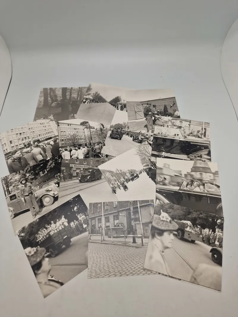 Samling fotos fra tiden omring befrielsen 1945