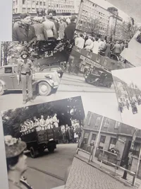 Samling fotos fra tiden omring befrielsen 1945