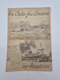 Original D.N.S.A.P ww2 pjece - En ordre fra London, og resultatet