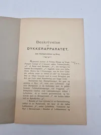 Beskrivelse af dykkerapparatet dets vedligeholdelse og brug - København 1912