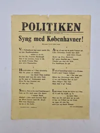 Original spiseseddel fra Politiken, 1945 (valgaftenen 30 september)