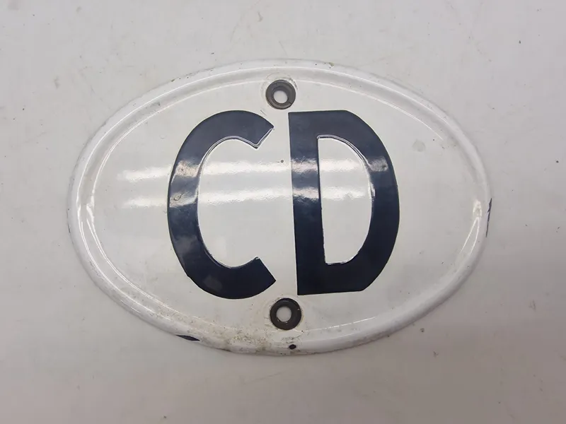 Original Enamel Car Grill Plate CD Corps Diplomatique
