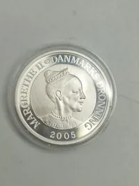 dansk 10-kroners erindringsmønt, der blev udgivet i 2005 i anledning af H.C. Andersens 200-års fødselsdag - sølv, 31 gram