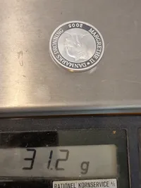 dansk 10-kroners erindringsmønt, der blev udgivet i 2005 i anledning af H.C. Andersens 200-års fødselsdag - sølv, 31 gram