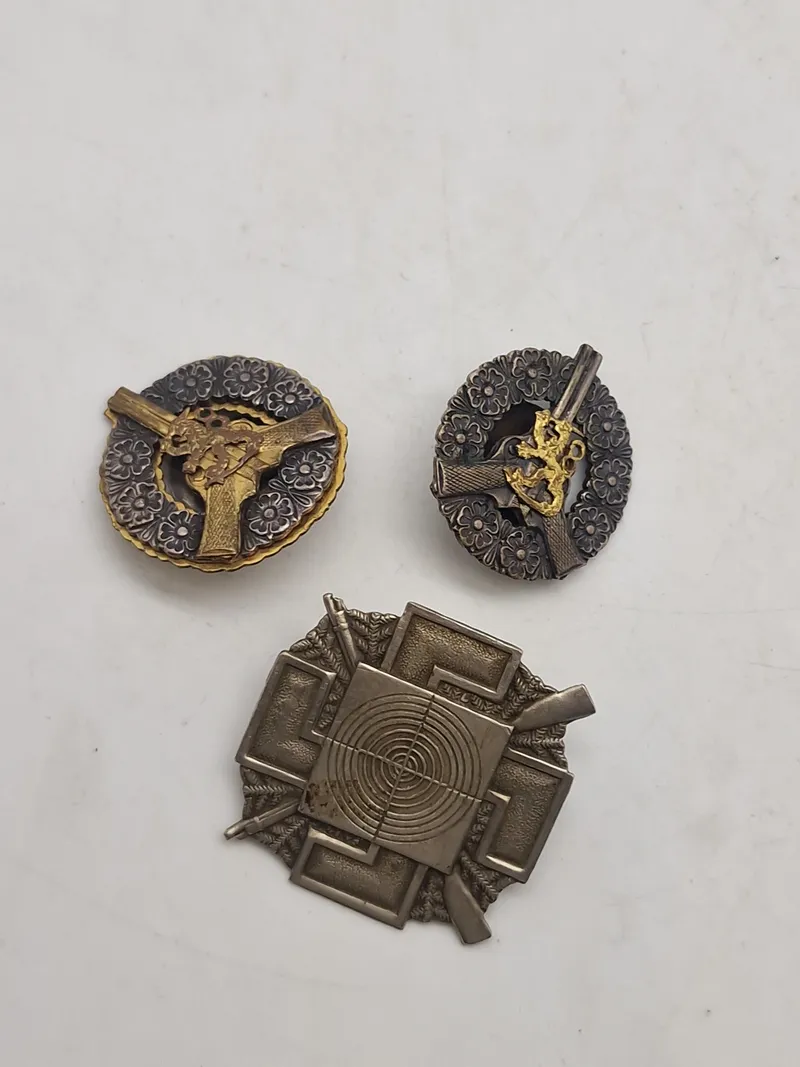 Original WW2 Finnish Army Real M/1921 Shooting Badge & finske militært skydefærdighedsmærker