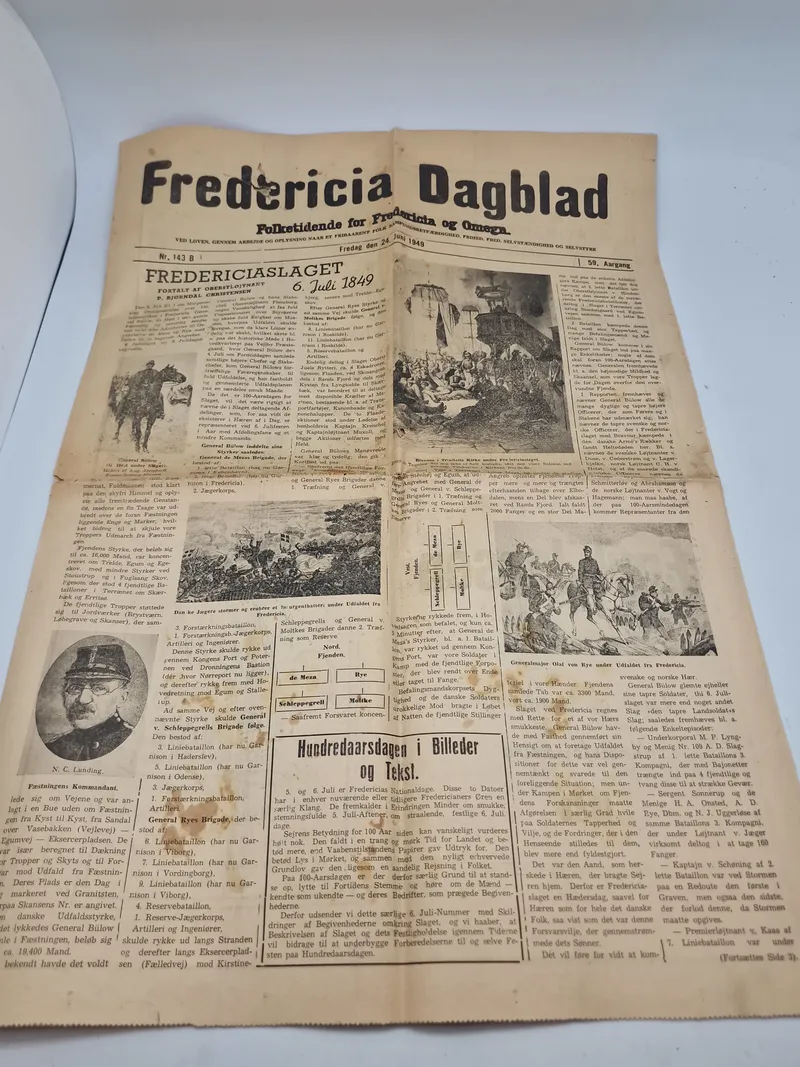 Originalt eks af Fredericia Dagblad fra 1949