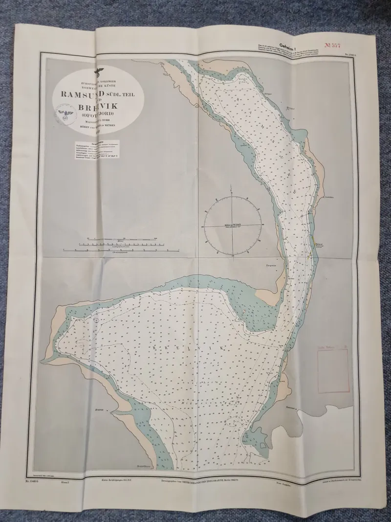 Originalt tysk Kriegsmarine kort - ww2