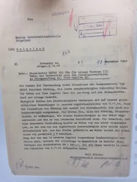Originalt brev fra Maschinenfabrik Augsburg-Nürnberg A.G. (MAN) dateret den 13. december 1944, adresseret til Marine Betriebsdienststelle Helgoland